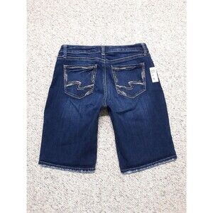 30 Silver High-Rise Suki Bermuda Dark Wash Shorts